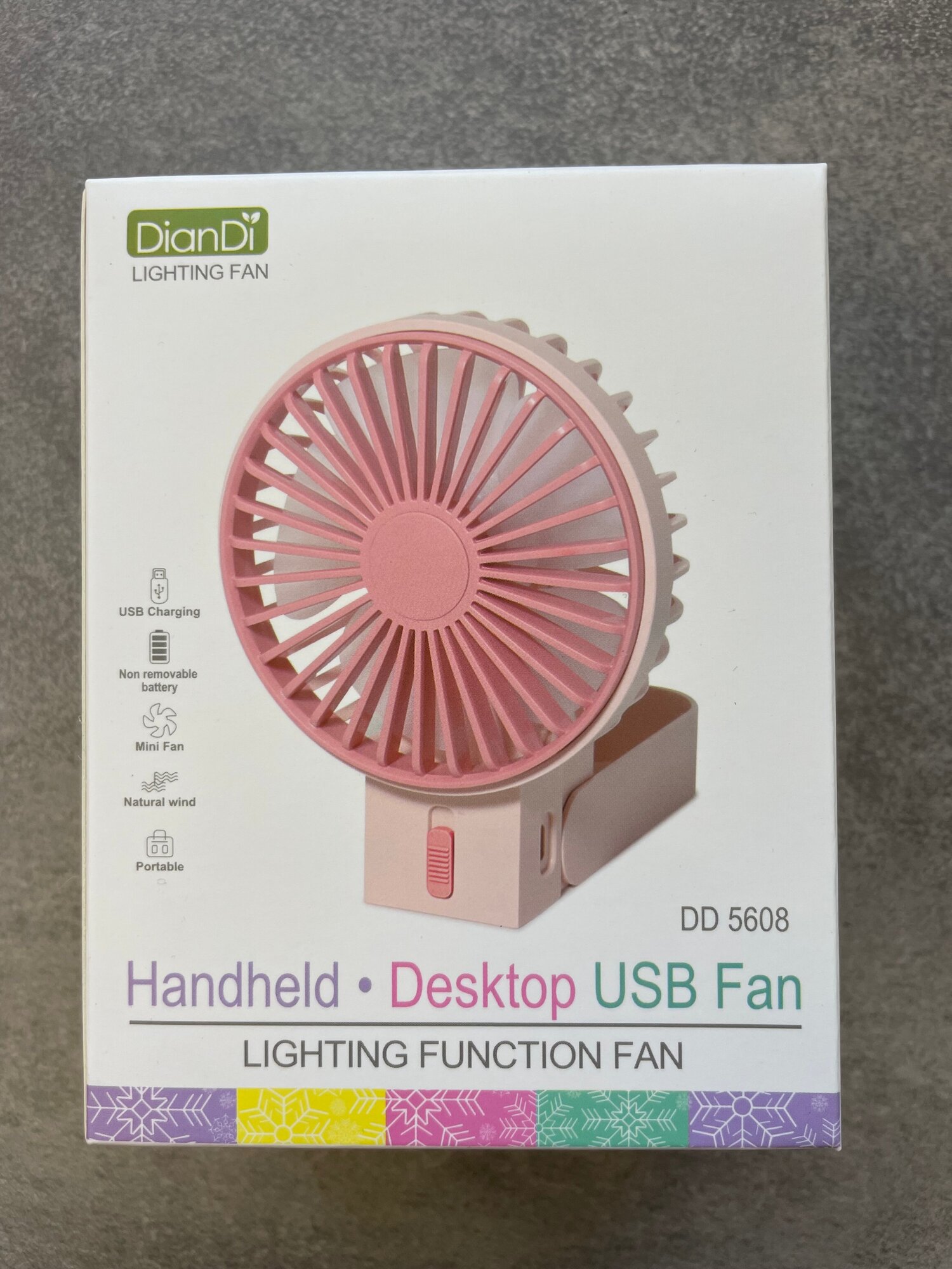 Вентилятор настольный мини мишка с подсветкой, розовый - фотография № 10