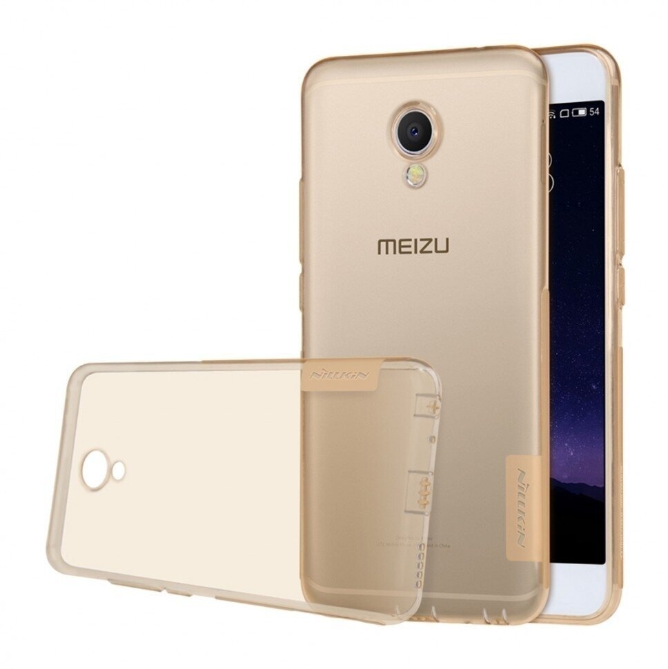 Накладка силиконовая Nillkin Nature TPU Case для Meizu MX6 прозрачно-золотая