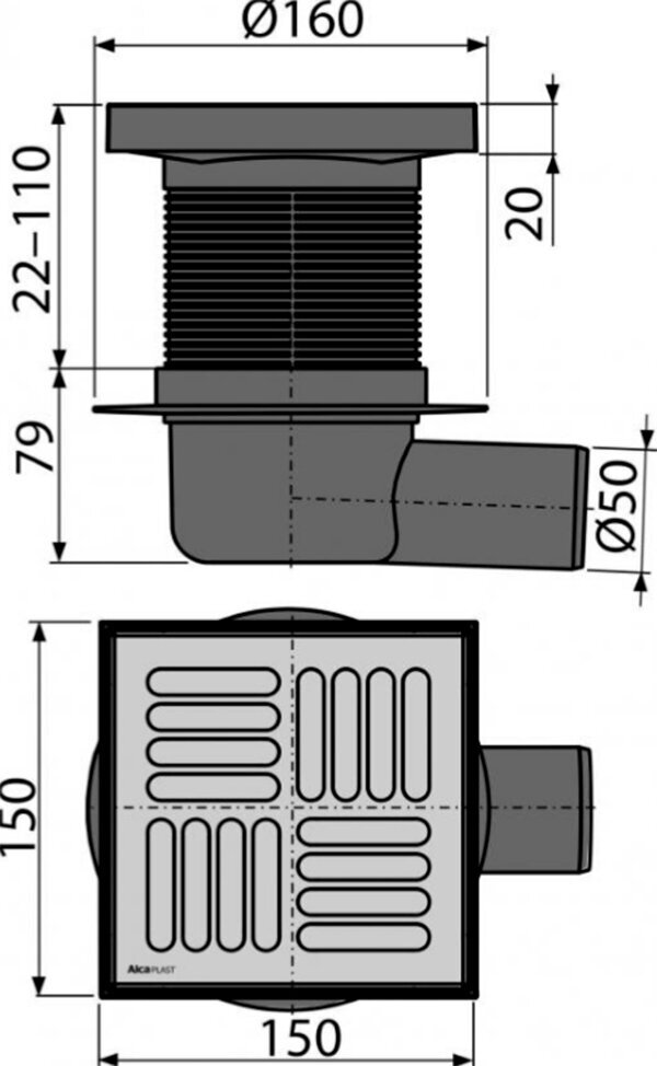 Трап напольный Alcaplast APV5411 - фотография № 6