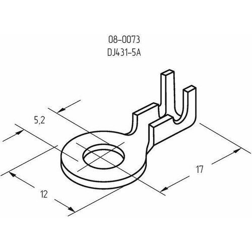 Наконечник кольцевой (НК d5.2мм) 0.5-0.8кв. мм (DJ431-5A) | код 08-0073 | Rexant ( упак.800шт.)