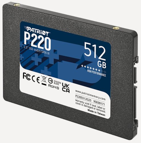 Изображение товара SSD накопитель Patriot P220 P220S512G25 512ГБ, 2.5", SATA III, SATA