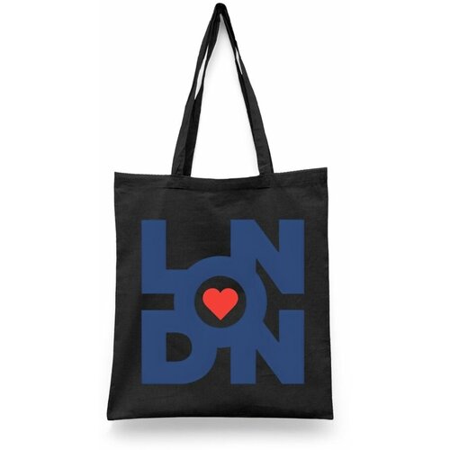 фото Сумка-шоппер унисекс каждому своё "лондон/london/биг-бен" черная