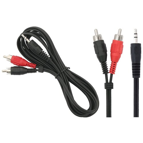 фото Кабель rexant mini jack 3.5 mm - 2x rca (17-4202), длина 1.5 м, 1 шт., черный
