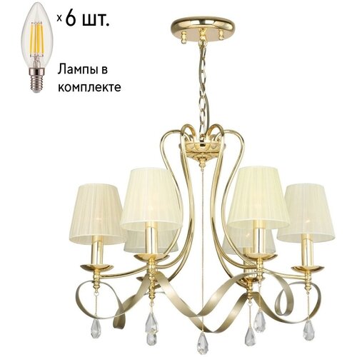 Подвесная люстра с лампочками Favourite Amabilis 2596-6P+Lamps E14 Свеча