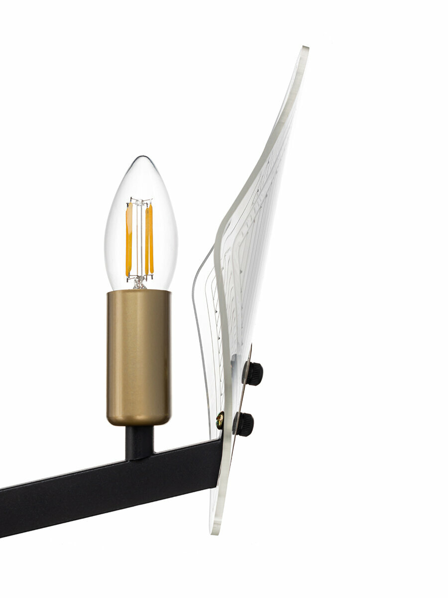 Люстра Lamplandia L1471, 5 ламп, 17 м², цвет черный/бесцветный - фото №7