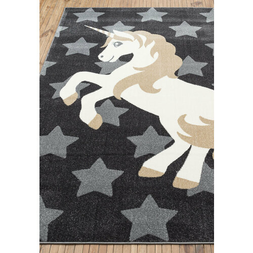 Ковер на пол 1,6 на 2,3 м в детскую, тёмно-серый Lids 18048-190