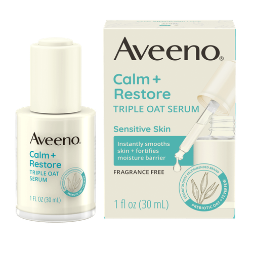 Aveeno, Calm + Restore, сыворотка с овсом тройного действия, для чувствительной кожи, 30 мл