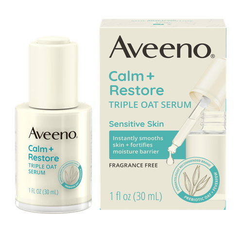 Aveeno, Calm + Restore, сыворотка с овсом тройного действия, для чувствительной кожи, 30 мл