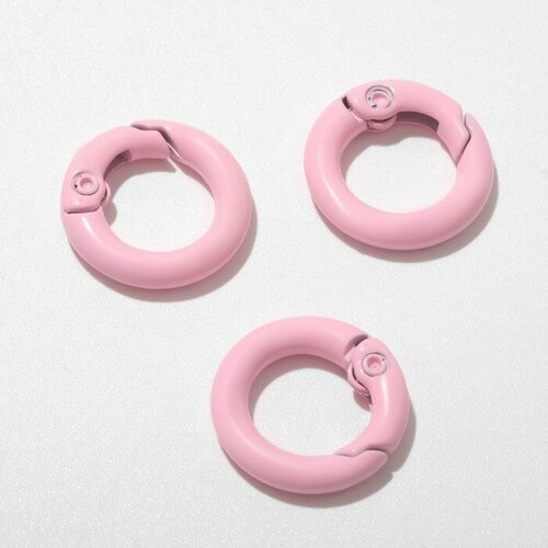 Карабин Кольцо d=1.8см (набор 3шт), цвет розовый кольцо карабин для сумок 2 штуки