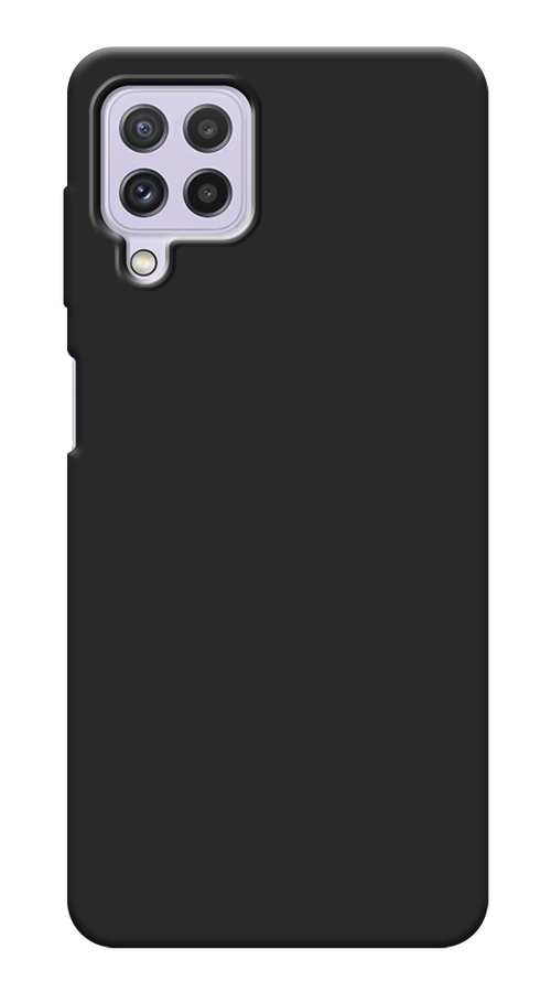 Матовый силиконовый чехол на Samsung Galaxy A22 / Самсунг Галакси A22 с защитой камеры, черный