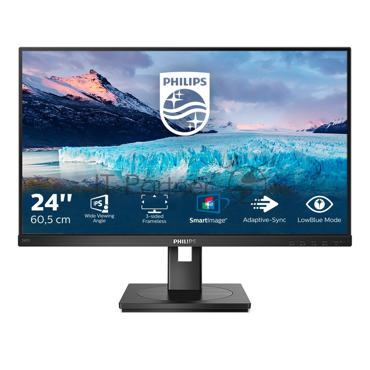 Монитор 23,8" Philips 242S1AE, FHD, IPS, VGA, DVI, HDMI, DP Черный 242S1AE/00 - фото №9