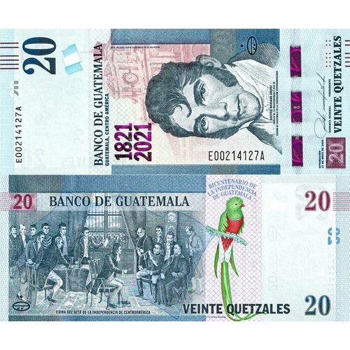 Гватемала 20 кетцаль 2020-2021 (UNC Pick 127) банкнота гватемала 1 кетцаль 2012 год полимер