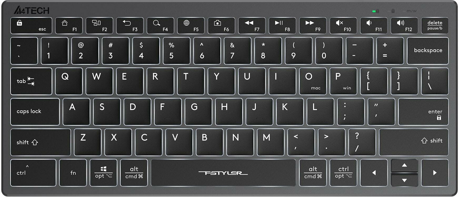Клавиатура A4TECH Fstyler FX61 серый/белый