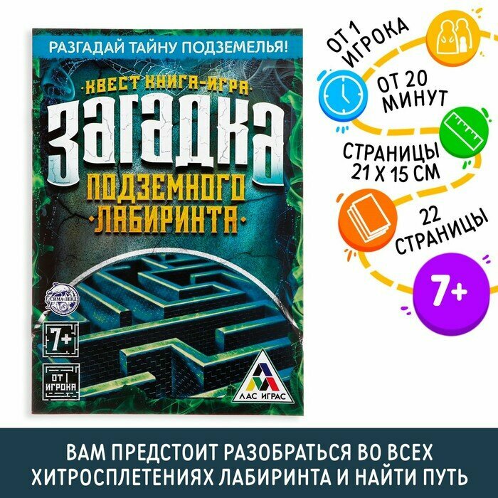 Книга-квест «Загадка подземного лабиринта» версия 1, 7+