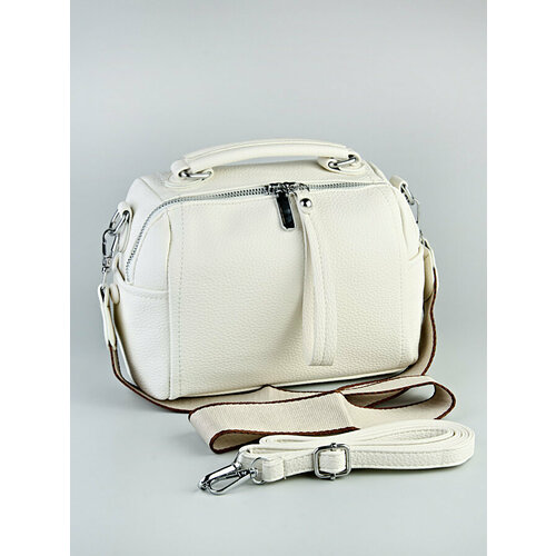 фото Сумка кросс-боди , фактура зернистая, бежевый adafman