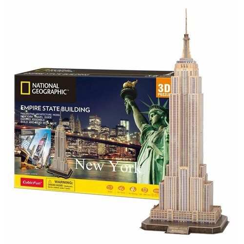 пазл 3d cubicfun national geographic тадж махал 87 деталей ds0981h 1648178 3D пазл National Geographic Эмпайр-стейт-билдинг . Статуя Свободы