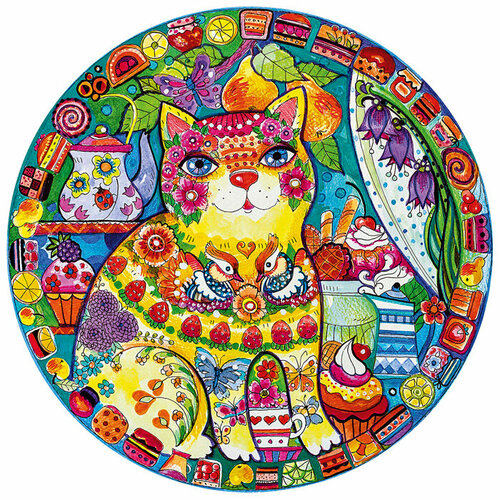 Пазл 500 Волшебный кот. Круглый P1002