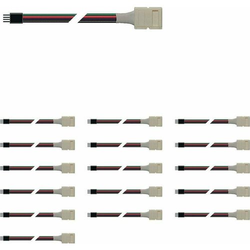 Коннектор JazzWay PLSC-10x4/15/4pin для светодиодных лент STN-5050, MVS-5050 RGB (комплект из 16 шт)