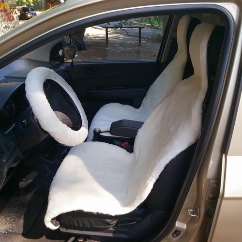 Меховые накидки на весь салон/5шт./белые_грета