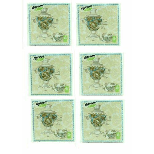 Салфетки бумажные, Bulgaree Green, чайный дуэт, 33х33 см, 3 слоя, 20 шт, 6 уп