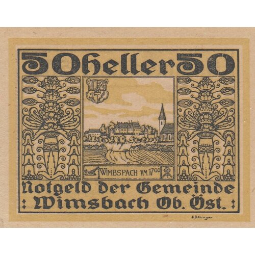 Австрия, Вимсбах 50 геллеров 1914-1921 гг. австрия франкенбург 50 геллеров 1914 1921 гг 1