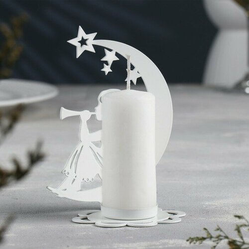 Подсвечник Луна металл на одну свечу 71х108х147 см белый 699₽