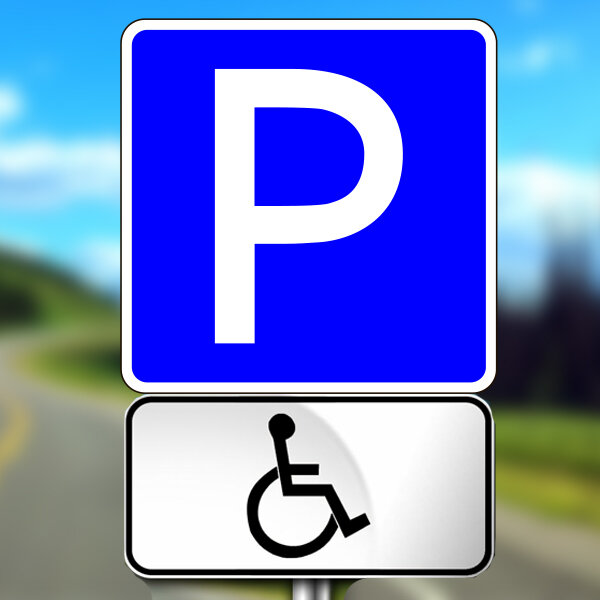 Дорожный знак 6.4 "Парковочное место для инвалидов", комплект, класс Iб