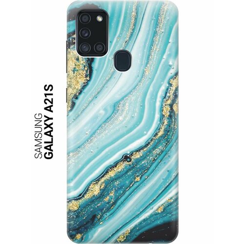 Ультратонкий силиконовый чехол-накладка ClearView для Samsung Galaxy A21s с принтом Green Marble ультратонкий силиконовый чехол накладка clearview для xiaomi redmi 9a с принтом green marble