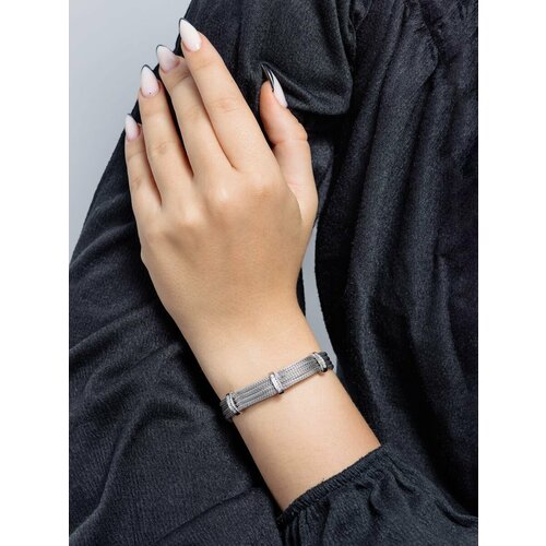 фото Браслет l-silver, серебро, 925 проба, родирование, длина 18 см.