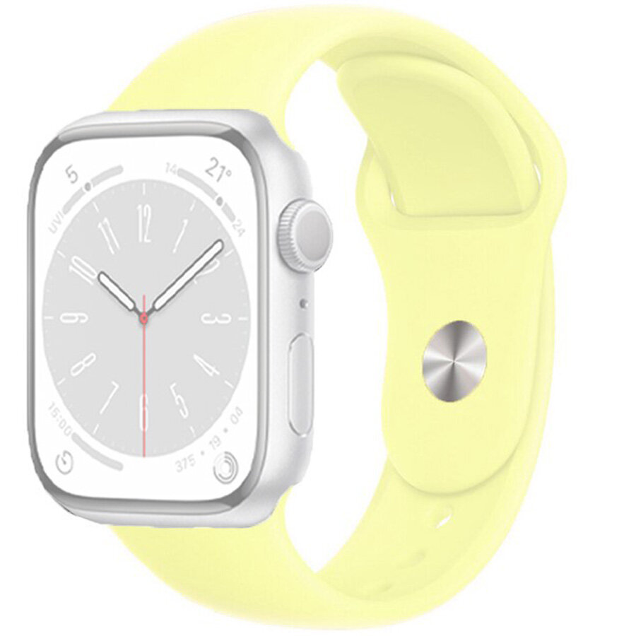 Ремешок силиконовый Sport Band для Apple Watch 42/44/45 mm Светло-желтый