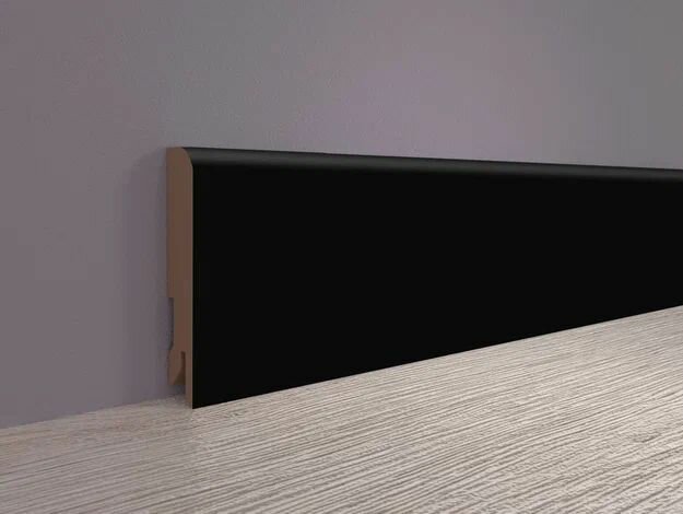 фото Плинтус МДФ Bonkeel, 2400х100х16, 24032, чёрный софт