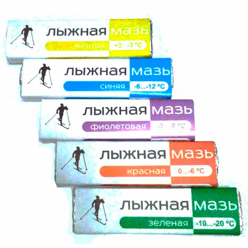 фото Мазь сцепления лыжная 40грамм, от +3 до -3 цвет желтый gekars