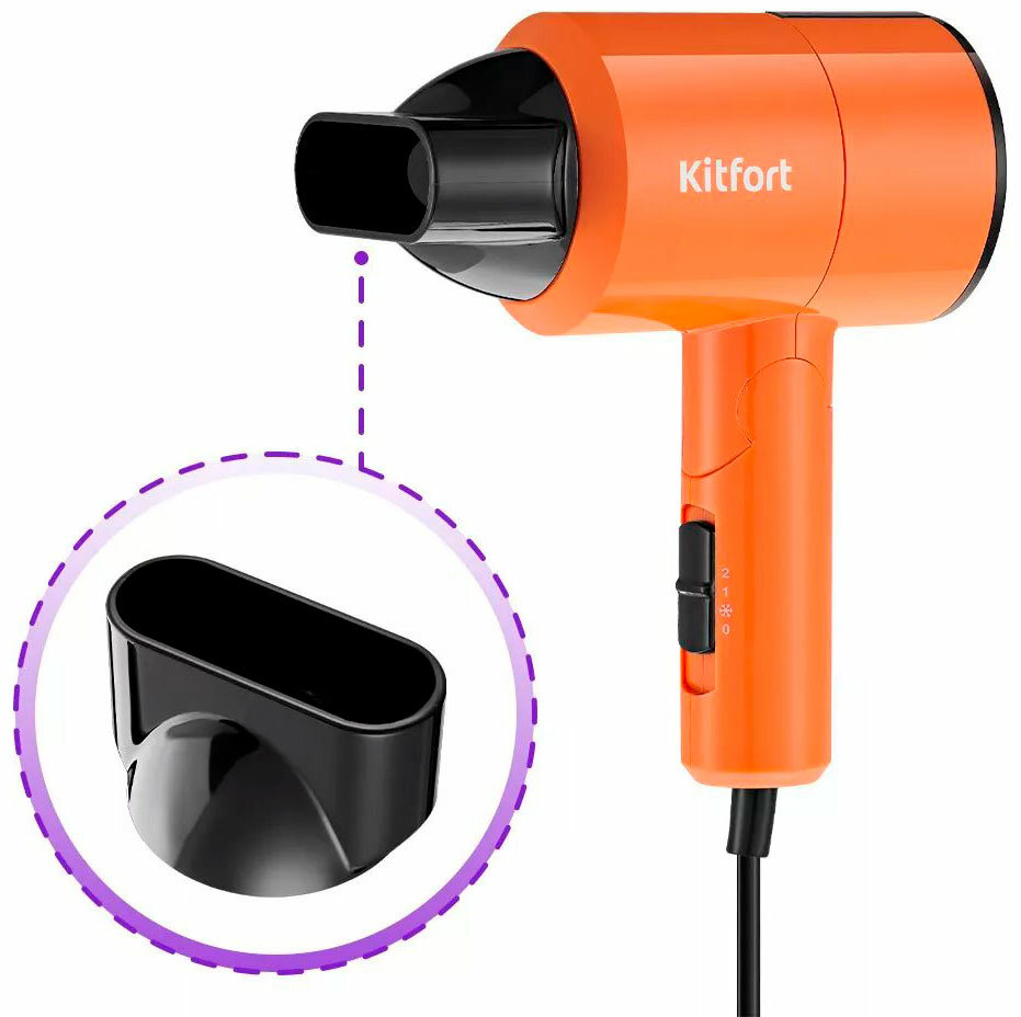Фен Kitfort КТ-3240-2 черно-оранжевый