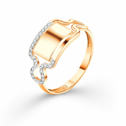 фото Кольцо diamant online, золото, 585 проба, фианит, размер 16, прозрачный