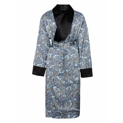 мужской фланелевый халат fdfklak новинка зимы 2022 длинная толстая теплая пижама халат с длинным рукавом мужская повседневная домашняя одежда Халат Малиновые сны, размер 46, голубой