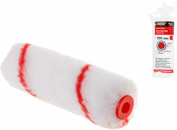 Мини-ролик "POLYESTER" 15-100мм под ручку 6мм STARTUL MASTER (покраска стен и фасадов, полиэстер) (ST0233-10)