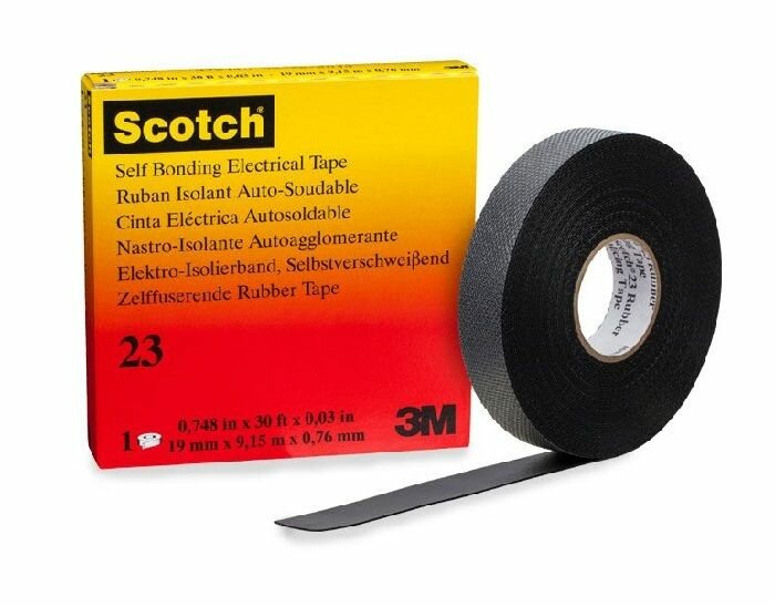 Лента самослипающаяся резиновая Scotch 23, рулон 19 мм х 9,1 м — фото 3
