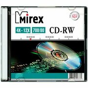 Диск Mirex CD-RW Slim Case (1 шт.) 700Mb 12x (UL121002A8S)