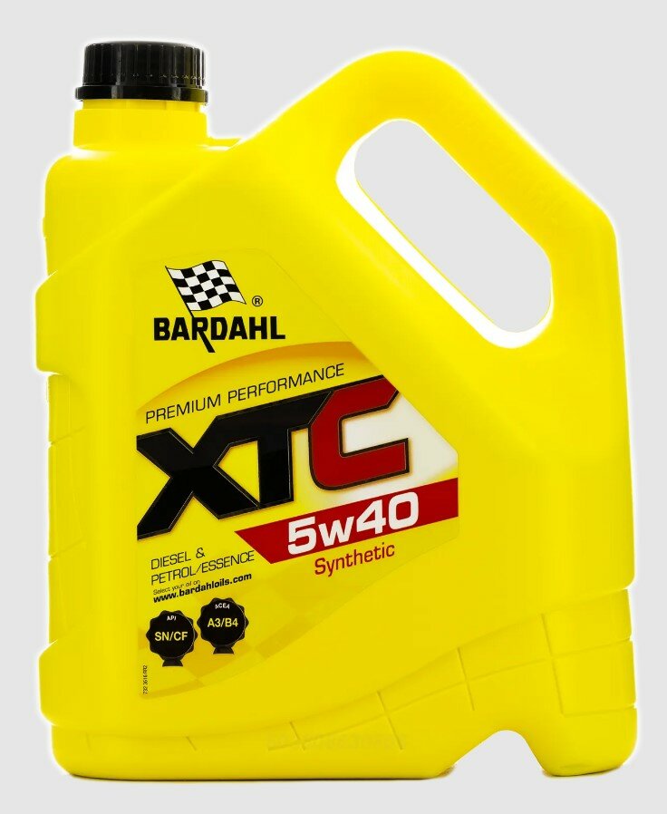 Синтетическое моторное масло Bardahl XTC 5W-40 SN/CF, 4 л
