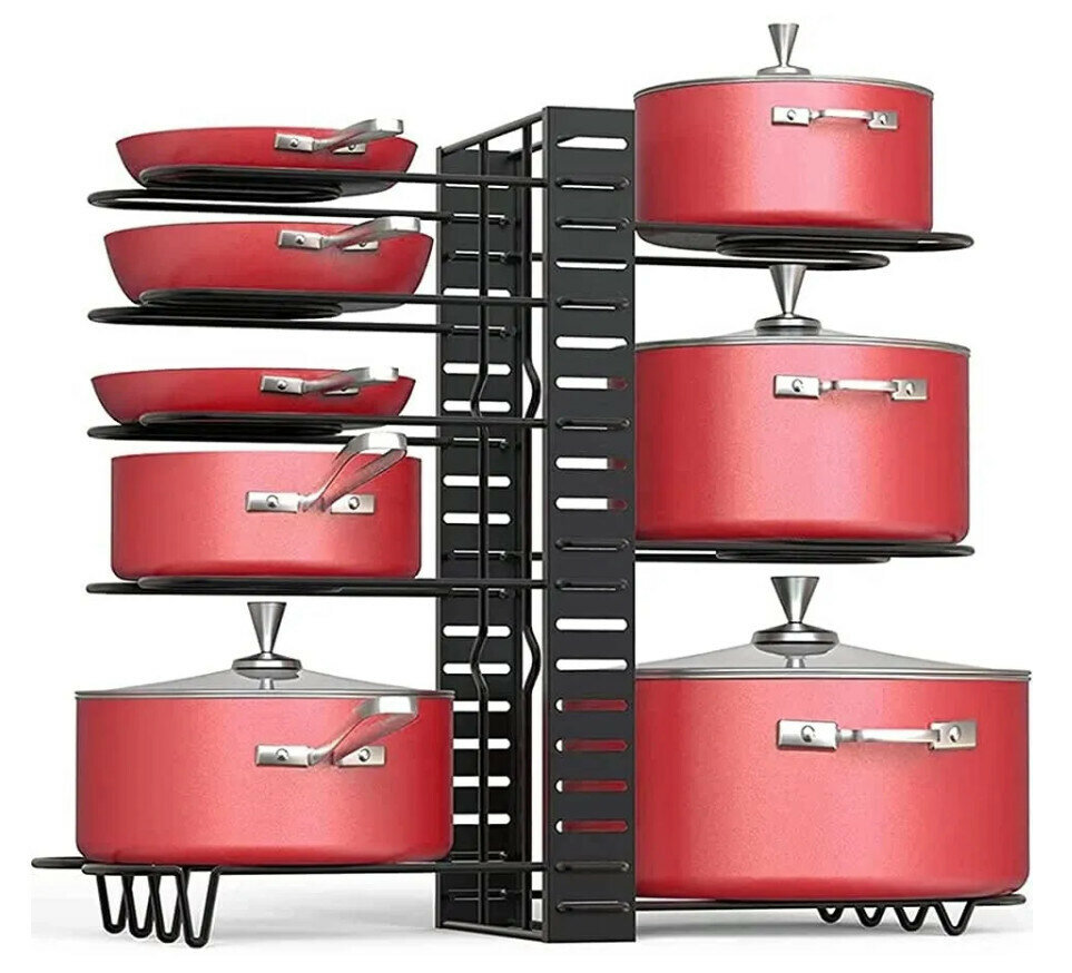 Нагруженный стеллаж с посудой тестовыми грузами