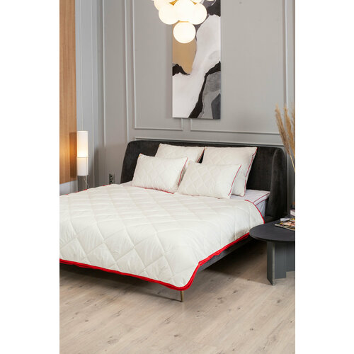 Подушка люкс Снегири 70х70 см, Средняя жесткость, Сьемный чехол