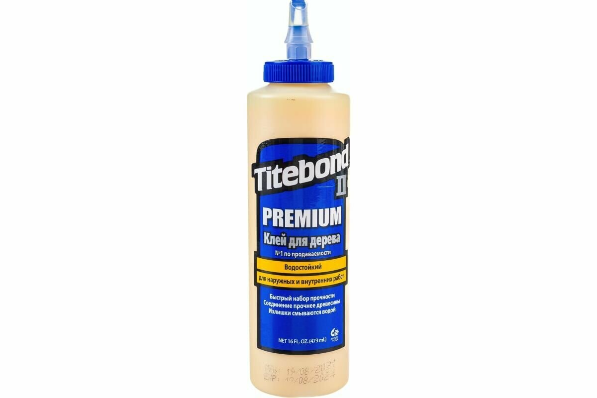 Клей для дерева TITEBOND II PREMIUM WOOD GLUE, клей ПВА влагостойкий, 473 мл, 6 шт.