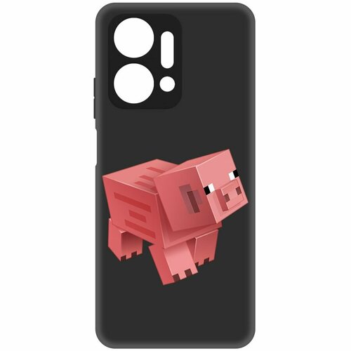 Чехол-накладка Krutoff Soft Case Minecraft-Свинка для Honor X7a Plus черный чехол накладка krutoff soft case minecraft алекс для honor x7a plus черный