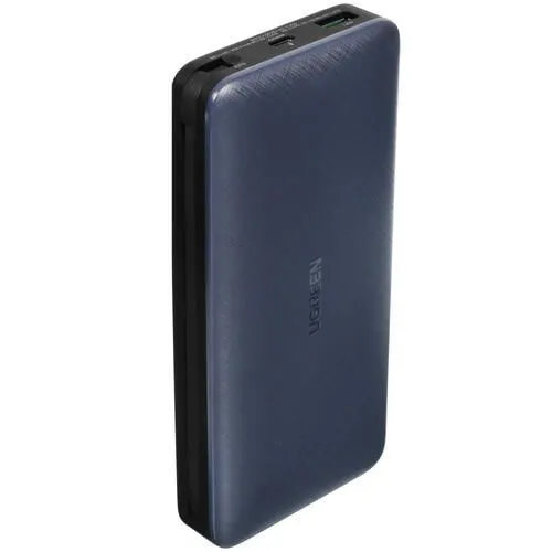 Внешний аккумулятор UGREEN PB163 20000mAh PD 20W USB A USB C штекер Lightning синий 20549Повербанк 419900₽