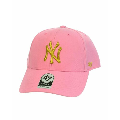 фото Бейсболка '47 brand бейсболка 47 brand mvp snapback metallic new york yankees b-mtlcs17wbp-rs rose, размер os, розовый