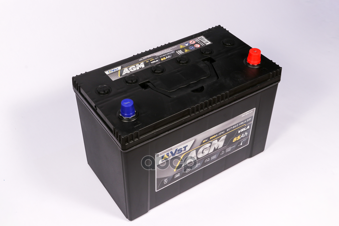 Аккумулятор Agm 12 V, 85 А/Ч, 750А, 305X171x222, Обратная Полярность VST арт. 585900075