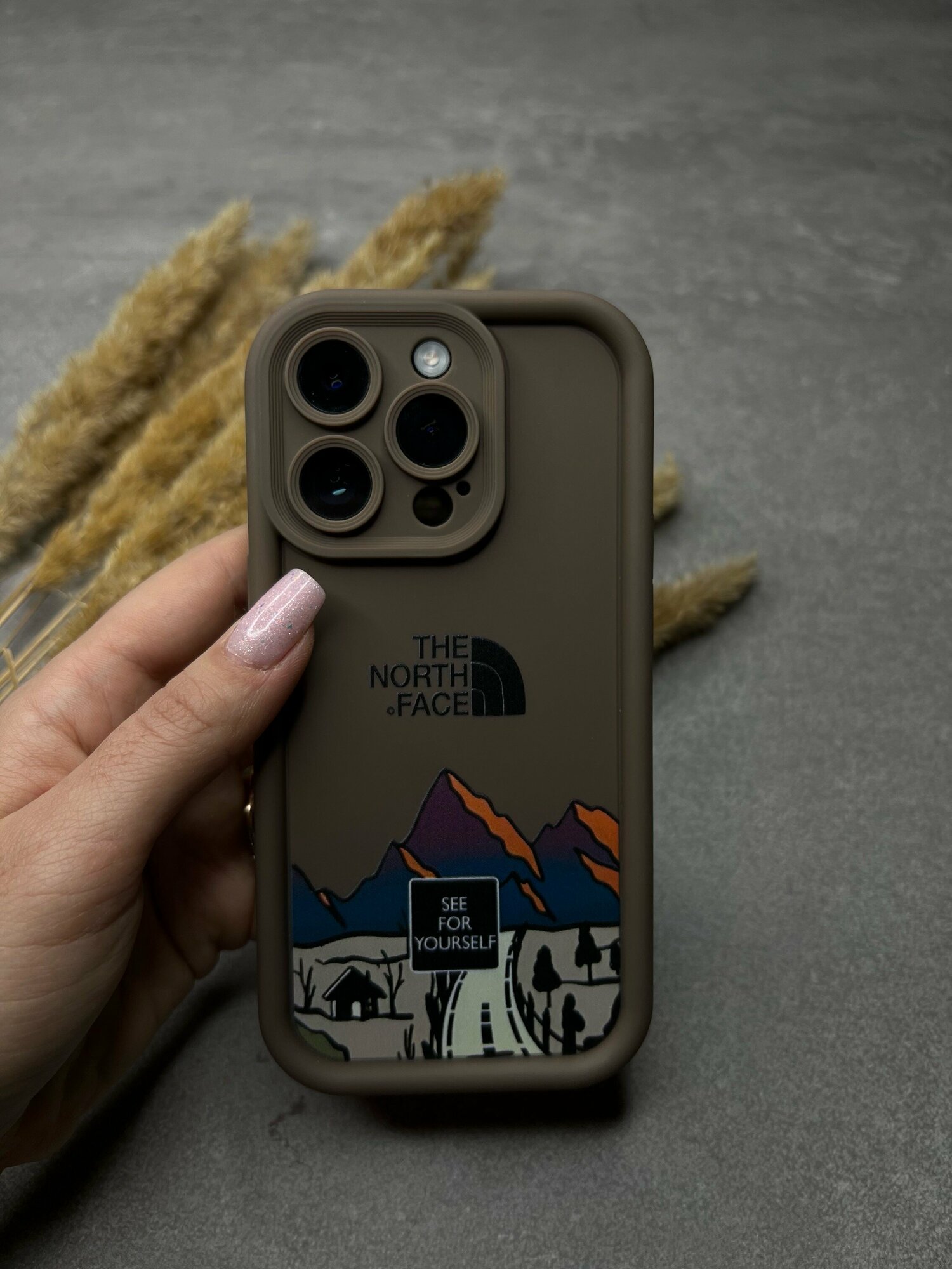 Чехол THE NORTH FACE для iPhone 14Pro коричневый