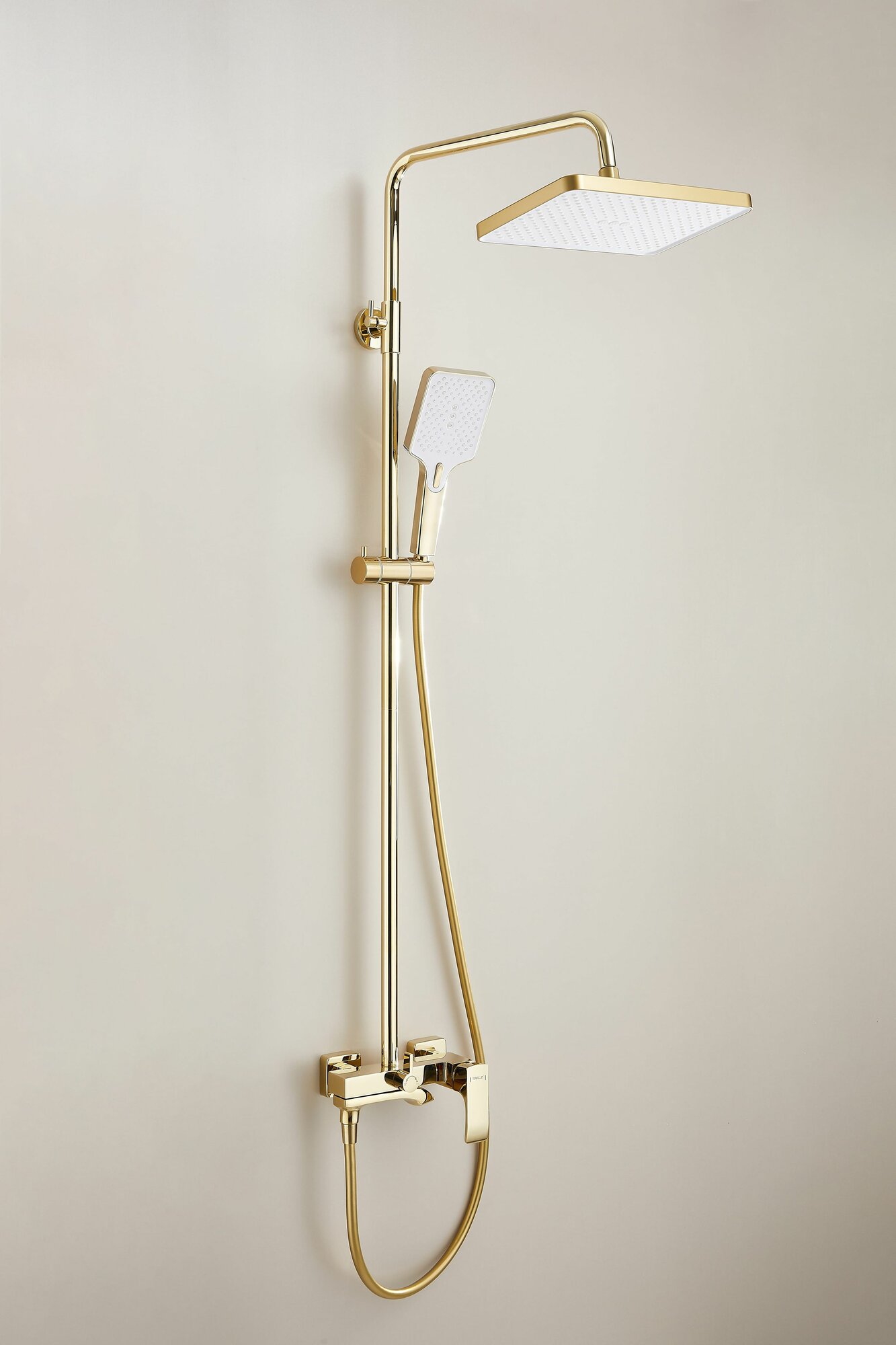 Душевой комплект с тропическим душем и смесителем, золотой латунный Belz B24507-5