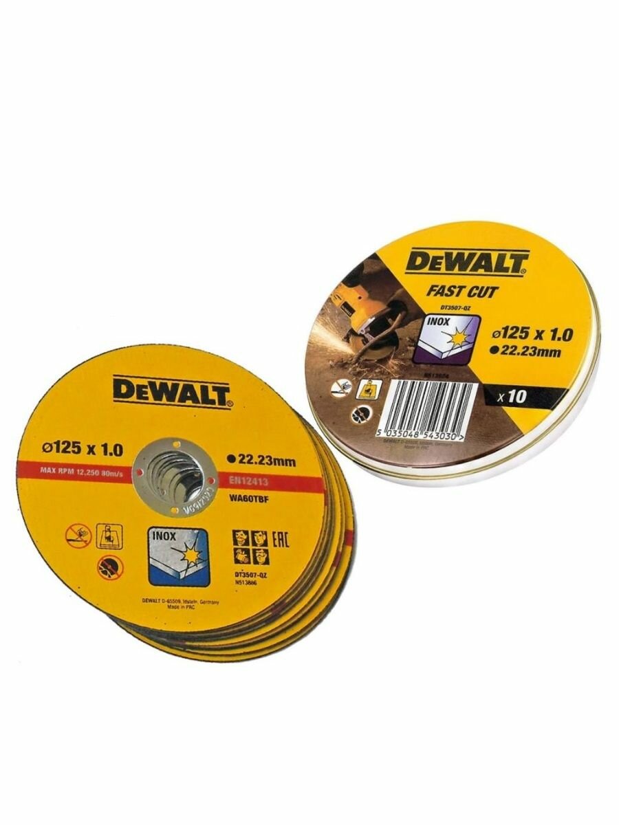 Отрезной диск по металлу DeWalt DT3507-QZ 125 x 1.0мм 10 шт