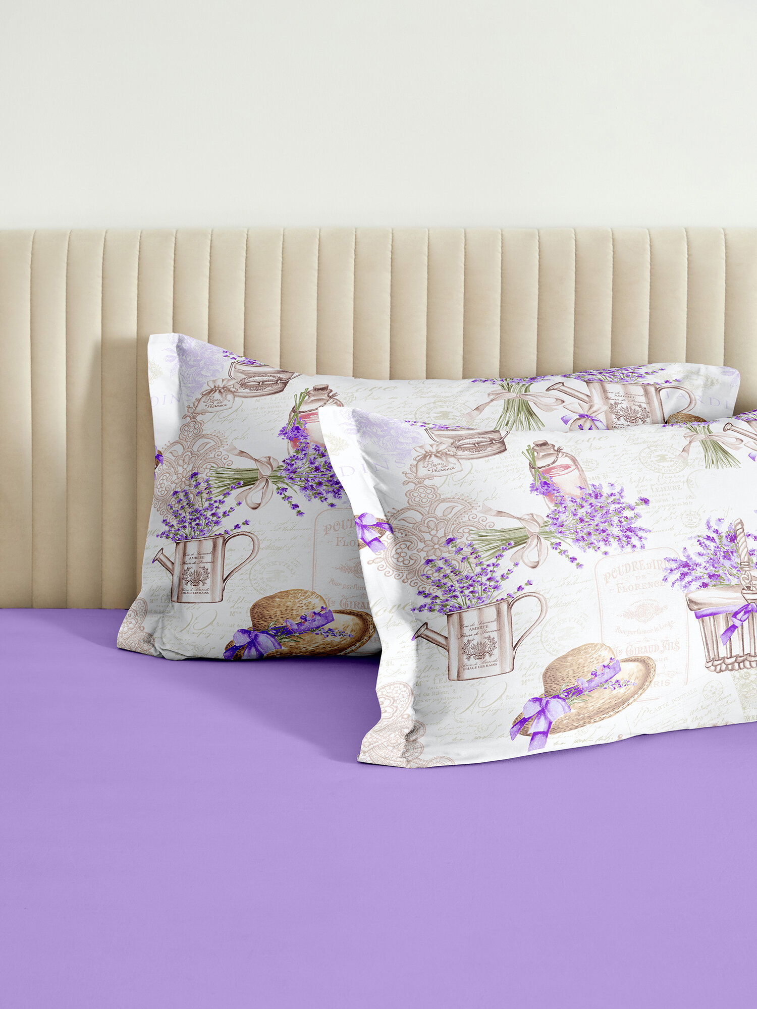 Комплект наволочек 50х70 с ушками Cozy Home, перкаль, наволочки 50х70 Lavender Field Jolanda